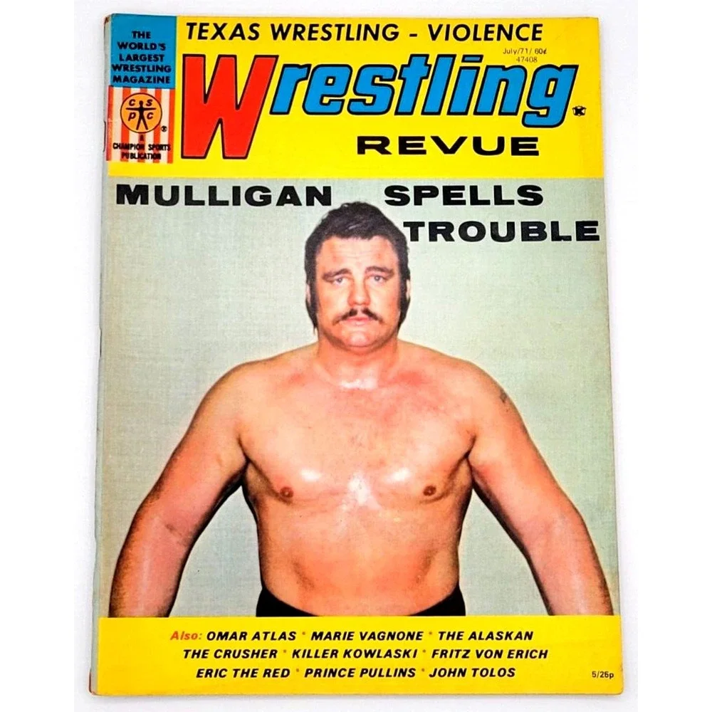 INSIDE WRESTLING JULY 1971 FRITZ VON ERICH BLACKJACK MULLIGAN ERIC THE RED ATLAS
